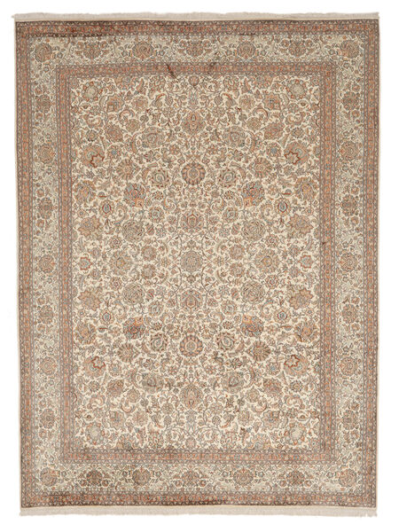 246X336 Kaschmir Reine Seide Teppich Teppich Orientalischer Braun/Beige (Seide, Indien)