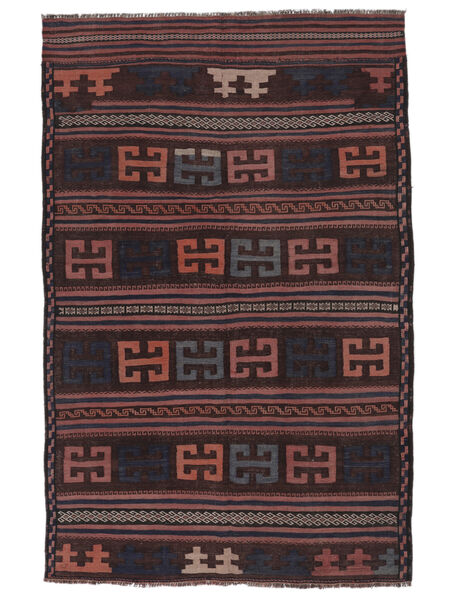 Afghan Vintage Kelim Teppich Teppich 140X212 Schwarz/Dunkelrot (Wolle, Afghanistan)