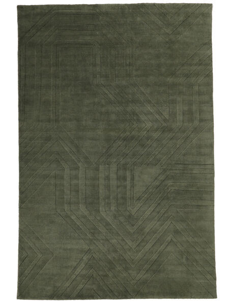 Labyrint 200X300 Waldgrün Wollteppich Teppich 