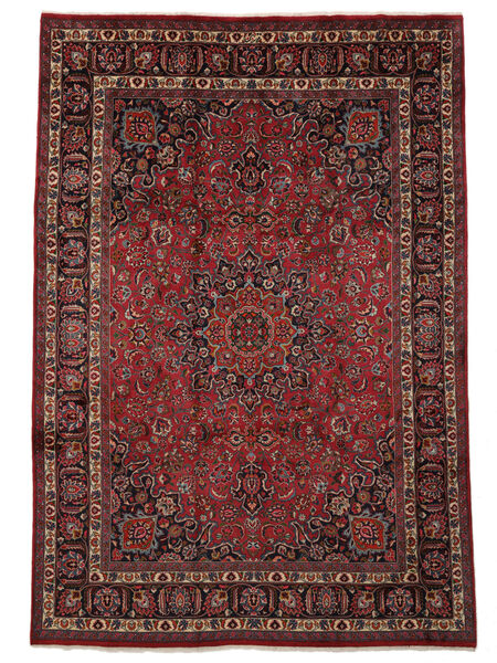  Orientalischer Maschad Teppich Teppich 250X360 Schwarz/Dunkelrot Großer (Wolle, Persien/Iran)