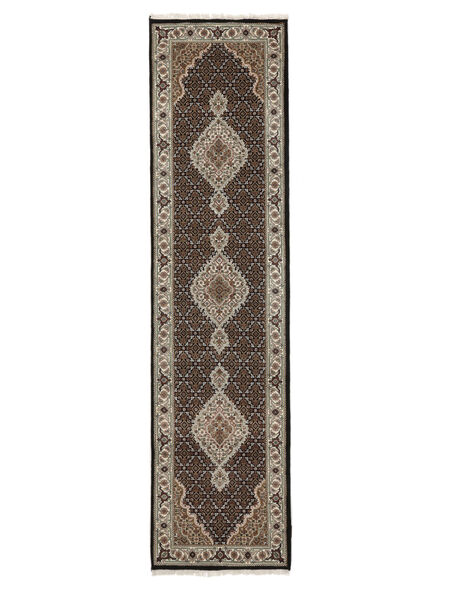 78X306 Täbriz Royal Teppich Teppich Echter Orientalischer Handgeknüpfter Läufer Braun/Schwarz ( Indien)