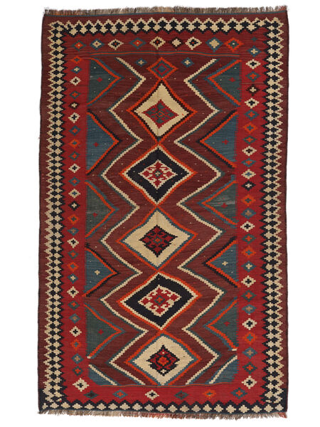  Orientalischer Kelim Vintage Teppich Teppich 146X236 Schwarz/Dunkelrot (Wolle, Persien/Iran)
