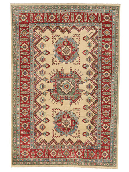 Kazak Fine Teppich 198X297 Dunkelrot/Braun (Wolle, Afghanistan)