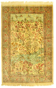  Orientalischer Ghom Seide Figurativ Teppich Teppich 131X198 (Seide, Persien/Iran)
