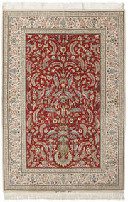  Isfahan Seidenkette Signatur: Kheyri Teppich 151X226 Persischer Hellgrau/Beige Klein Teppich 