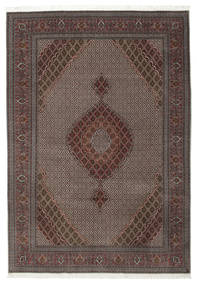  206X296 Täbriz 50 Raj Mit Seide Teppich Handgeknüpfter Teppich Braun/Dunkelrot Persien/Iran 