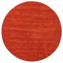  Handloom - Rost/Rot Teppich Ø 250 Moderner Rund Rost/Rot Großer (Wolle, Indien)