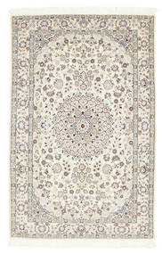  Nain 6La Teppich 101X157 Echter Orientalischer Handgeknüpfter Beige/Weiß/Creme (Wolle/Seide, Persien/Iran)