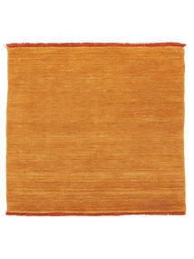  Wollteppich 250X250 Handloom Fringes Orange Quadratischer Teppich Groß Teppich 