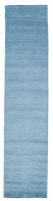 Handloom Fringes - Hellblau Teppich 80X350 Moderner Läufer Hellblau (Wolle, Indien)