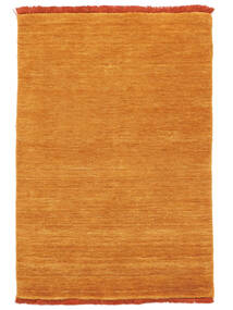  80X120 Einfarbig Klein Handloom Fringes Teppich - Orange Wolle, 