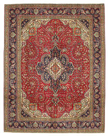  Täbriz Patina Teppich 300X384 Echter Orientalischer Handgeknüpfter Dunkelbraun/Rost/Rot Großer (Wolle, Persien/Iran)