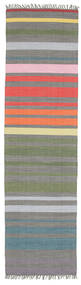  Rainbow Stripe - Mehrfarbig Teppich 80X300 Echter Moderner Handgewebter Läufer Mehrfarbig (Baumwolle, )