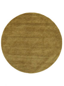  Handloom - Olivegrün Teppich Ø 150 Moderner Rund (Wolle, Indien)