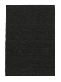  Kelim Loom - Schwarz Teppich 250X350 Echter Moderner Handgewebter Schwartz Großer (Wolle, Indien)