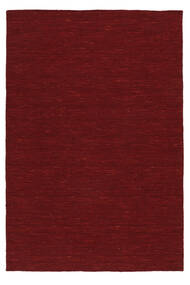  Kelim Loom - Dunkel Rot Teppich 200X300 Echter Moderner Handgewebter Dunkelrot (Wolle, Indien)