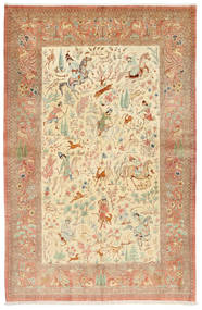  Ghom Seide Signatur: Hosseini Teppich 155X240 Echter Orientalischer Handgeknüpfter Rost/Rot/Gelb (Seide, Persien/Iran)