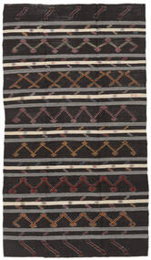  Kelim Halbantik Türkei Teppich 199X348 Echter Orientalischer Handgewebter Schwartz (Wolle, Türkei)