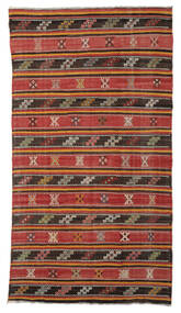 176X315 Kelim Vintage Türkei Teppich Teppich Orientalischer Dunkelrot/Schwarz (Wolle, Türkei)