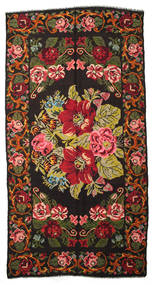 201X382 Kelim Rosen Moldavia Teppich Teppich Echter Orientalischer Handgewebter Braun/Rot (Wolle, Moldawien)