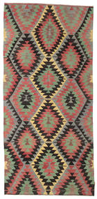 Handgewebter Kelim Vintage Türkei Teppich 162X347 Vintage Wollteppich Braun/Rot Teppich 