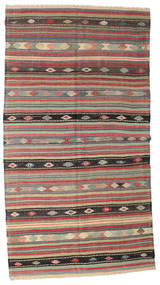  Kelim Vintage Türkei Teppich 168X314 Vintage Wollteppich Braun/Grau Teppich 