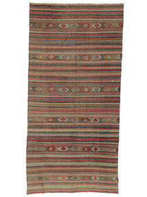 166X337 Kelim Vintage Türkei Teppich Teppich Orientalischer Läufer Rot/Grau (Wolle, Türkei)