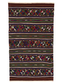  140X250 Kelim Vintage Türkei Teppich Handgewebter Teppich Dunkelrosa/Dunkelgrau Türkei 