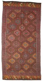 Handgewebter Kelim Vintage Türkei Teppich 162X337 Vintage Wollteppich Braun/Rot Teppich 