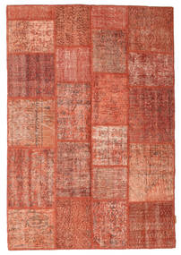  Patchwork Teppich 138X202 Echter Moderner Handgeknüpfter Rot/Dunkelrot (Wolle, Türkei)