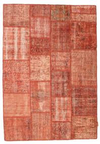  Patchwork Teppich 139X201 Echter Moderner Handgeknüpfter Rot/Hellrosa/Dunkelrot (Wolle, Türkei)
