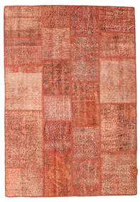  Patchwork Teppich 138X201 Echter Moderner Handgeknüpfter Rot/Hellrosa (Wolle, Türkei)