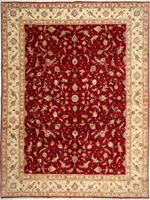  Täbriz 50 Raj Teppich 290X398 Echter Orientalischer Handgeknüpfter Dunkelrot/Rost/Rot Großer (Wolle/Seide, Persien/Iran)