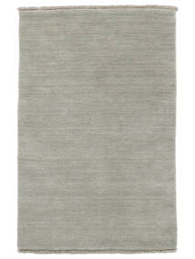 Handloom Fringes 100X160 Klein Hellgrün/Grau Einfarbig Wollteppich Teppich 