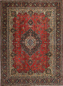  Täbriz Patina Teppich 275X380 Echter Orientalischer Handgeknüpfter Dunkelrot/Dunkelbraun Großer (Wolle, Persien/Iran)