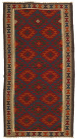 Kelim Maimane Teppich 103X198 Braun/Dunkelrot (Wolle, Afghanistan)