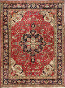  Täbriz Patina Teppich 254X347 Echter Orientalischer Handgeknüpfter Dunkelrot/Dunkelbraun Großer (Wolle, Persien/Iran)