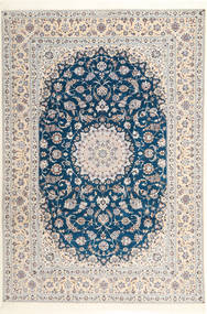  Nain 6La Habibian Teppich 204X304 Echter Orientalischer Handgeknüpfter Hellgrau/Weiß/Creme (Wolle/Seide, Persien/Iran)