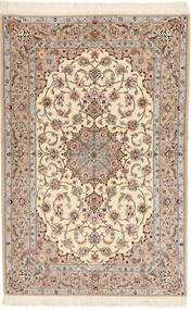  Isfahan Seidenkette Davudi Teppich 130X202 Echter Orientalischer Handgeknüpfter Beige/Hellbraun ( Persien/Iran)
