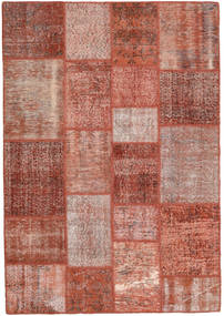  Patchwork Teppich 138X201 Echter Moderner Handgeknüpfter Dunkelrot/Rot (Wolle, Türkei)