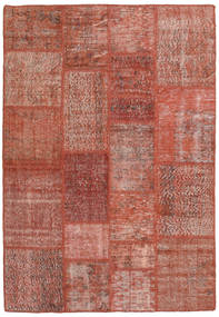  Patchwork Teppich 139X202 Echter Moderner Handgeknüpfter Dunkelrot/Rot (Wolle, Türkei)
