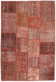  Patchwork Teppich 138X204 Echter Moderner Handgeknüpfter Dunkelrot/Rot (Wolle, Türkei)