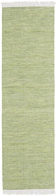 80X240 Einfarbig Klein Diamond Wolle Teppich - Grün Wolle, 