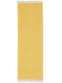 Diamond Wool 80X240 Klein Gelb Einfarbig Läufer Wollteppich 