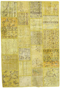  Patchwork Teppich 138X204 Echter Moderner Handgeknüpfter Gelb/Olivgrün (Wolle, Türkei)