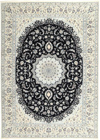  Nain 6La Teppich 250X340 Echter Orientalischer Handgeknüpfter Hellgrau/Beige Großer (Wolle/Seide, Persien/Iran)