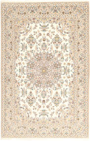  Isfahan Seidenkette Teppich 157X240 Echter Orientalischer Handgeknüpfter Beige/Hellgrau ()