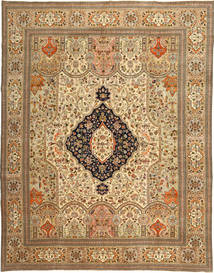  Täbriz Patina Tabatabi Teppich 295X390 Echter Orientalischer Handgeknüpfter Hellbraun/Dunkel Beige Großer (Wolle, Persien/Iran)