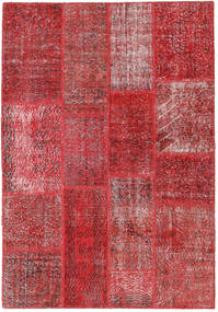  Patchwork Teppich 144X207 Echter Moderner Handgeknüpfter Dunkelrot/Rot (Wolle, Türkei)