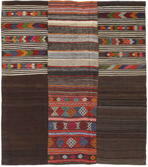 Kelim Patchwork Teppich Teppich 214X242 Braun/Rot (Wolle, Türkei)